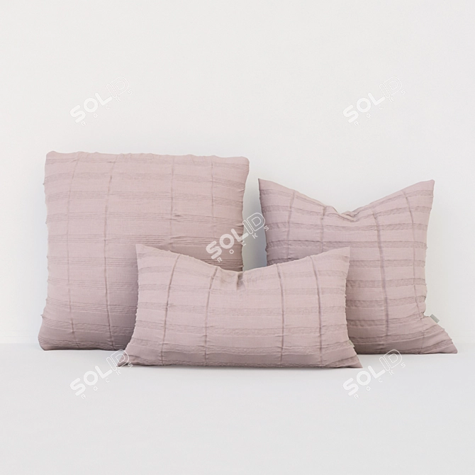Designer Cushion Set: LMM Stripe 3D model image 1