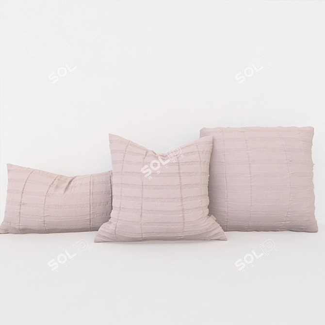 Designer Cushion Set: LMM Stripe 3D model image 2