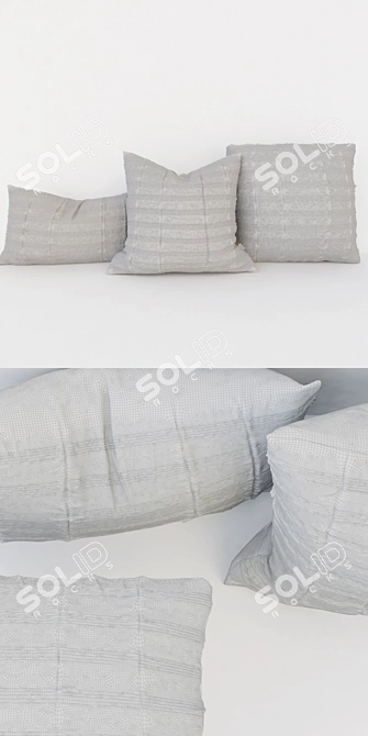 Designer Cushion Set: LMM Stripe 3D model image 3