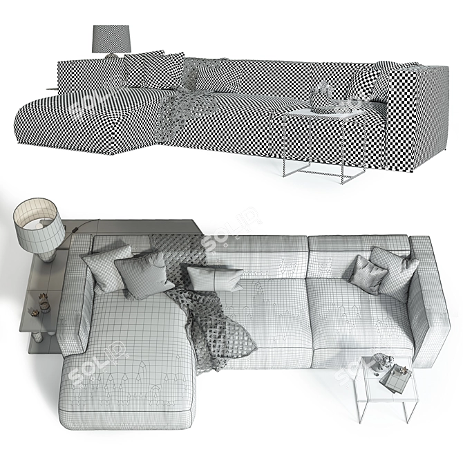 Contemporary Poliform SHANGAI Sofa 3D model image 3