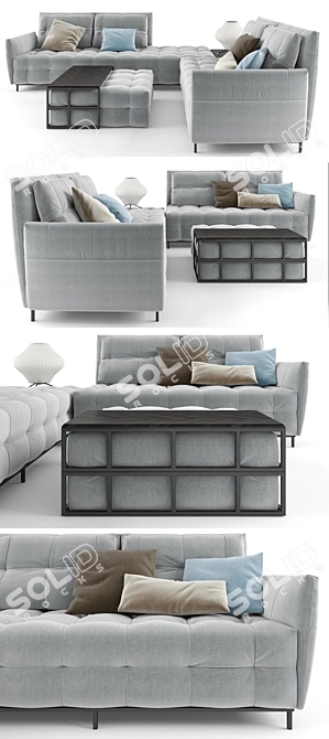 Elegant Gray Sofa Set: Poliform 3D model image 2