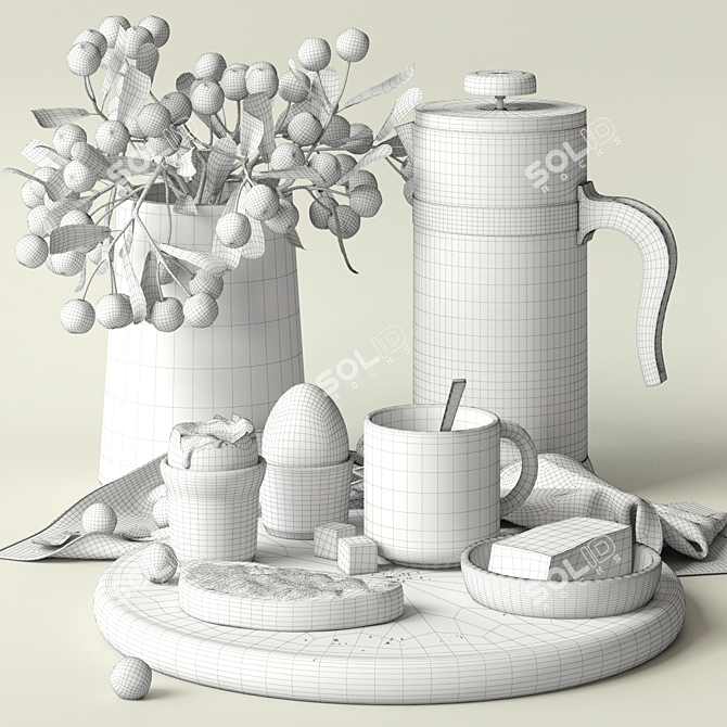 Elegant Home Decor Set 3D model image 3