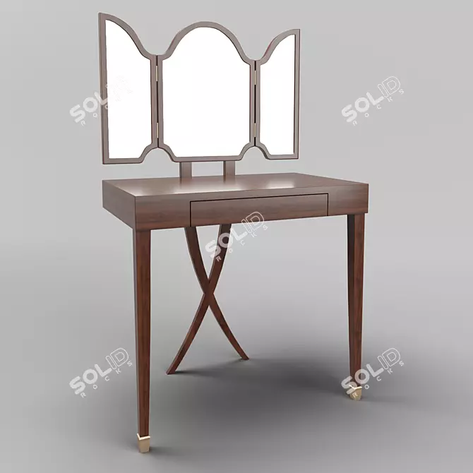 Elegant Mahogany Dressing Table 3D model image 1