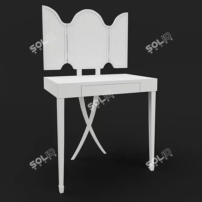 Elegant Mahogany Dressing Table 3D model image 2