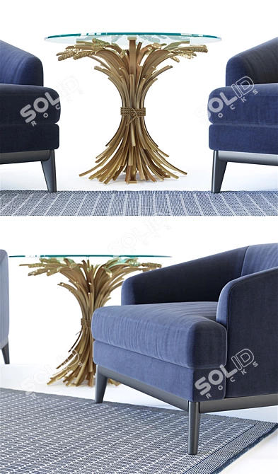 Eichholtz Monterey Armchair Set 3D model image 3