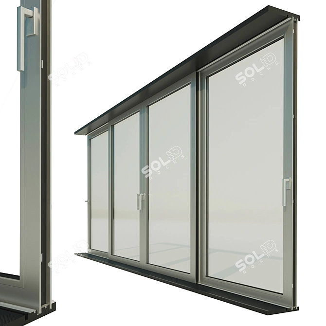 PanoramaSlide: Aluminum Sliding Window Door System 3D model image 1