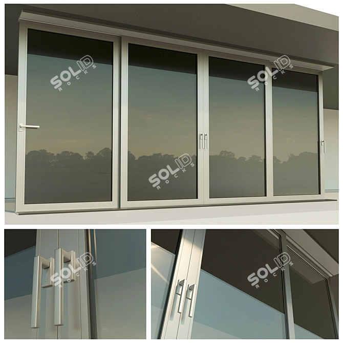 PanoramaSlide: Aluminum Sliding Window Door System 3D model image 3