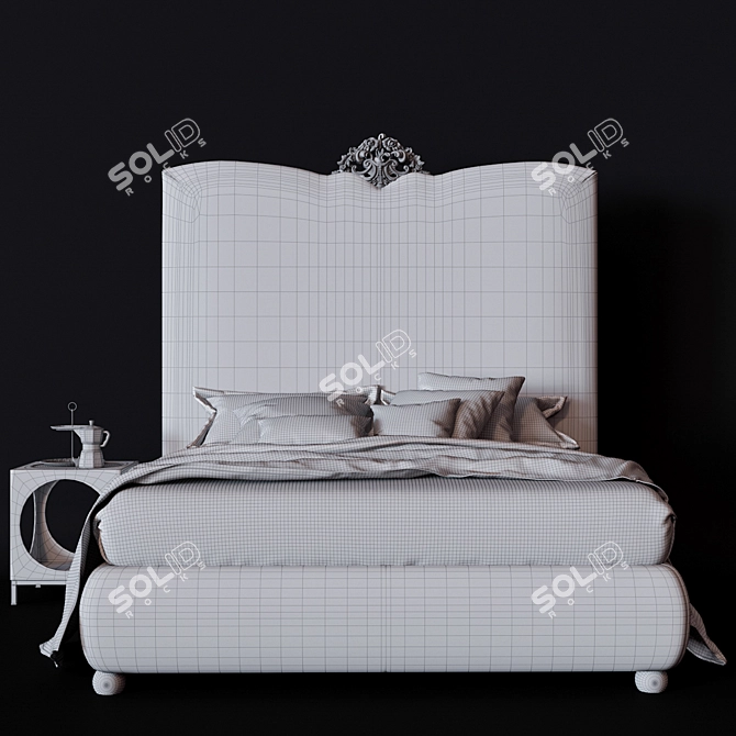 Vibrant Textured Double Bed by Creazioni Samuele 3D model image 3