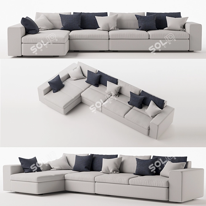 Modern Fabric Sofa by IKEA 3D model image 1