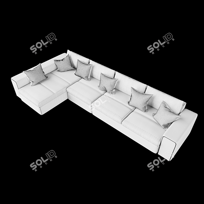 Modern Fabric Sofa by IKEA 3D model image 3