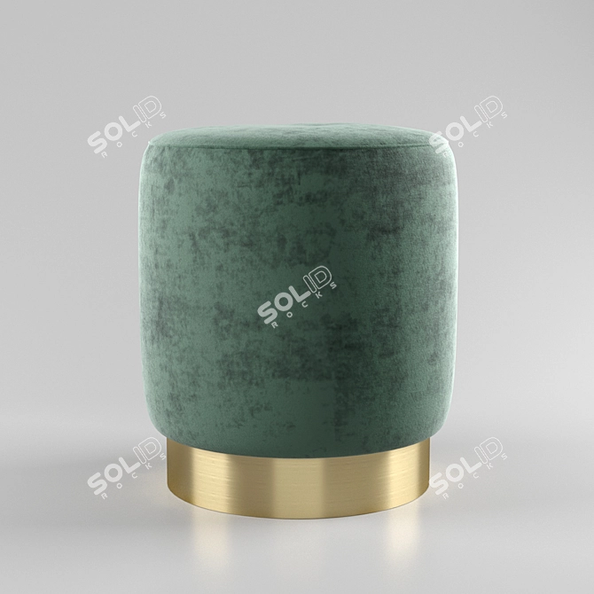 Osman Green Pouf - Modern, Stylish Seating 3D model image 1