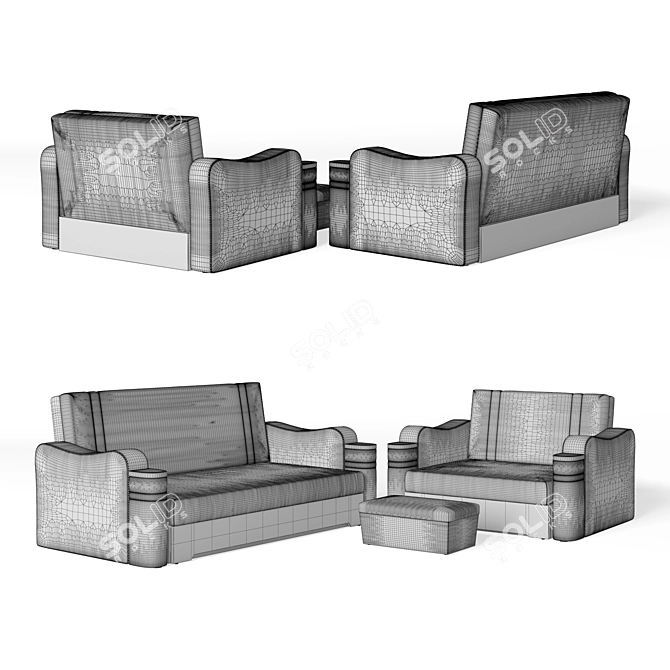 Transformable Sofa Bed: Sofino 3D model image 2