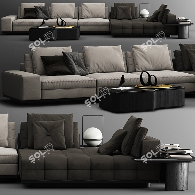 Minotti Lawrence C Modern Sofa 3D model image 1