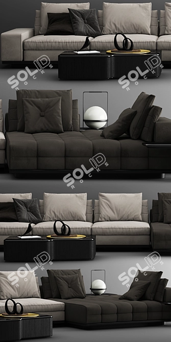 Minotti Lawrence C Modern Sofa 3D model image 2