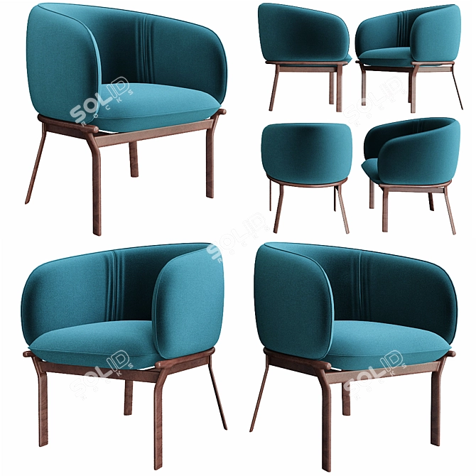 Elegant Grace Armchair 3D model image 1