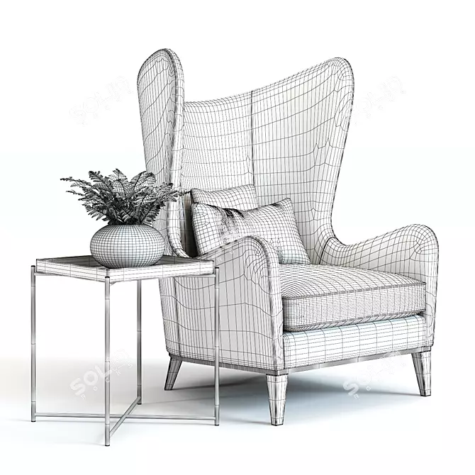 Monroe Armchair: Exquisite 3D Model 3D model image 2