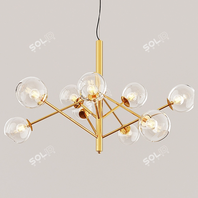 Golden Glow: Postmodern Stained Glass 3D model image 1