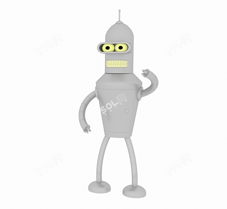 Bender: The Mischievous Robot 3D model image 1