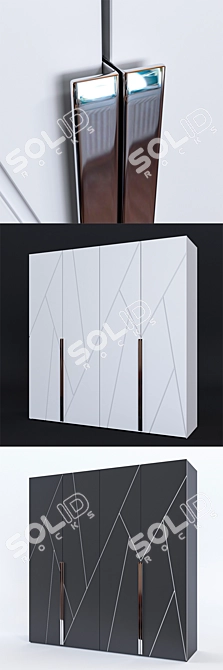 Modern Deco Line Wardrobe 3D model image 2