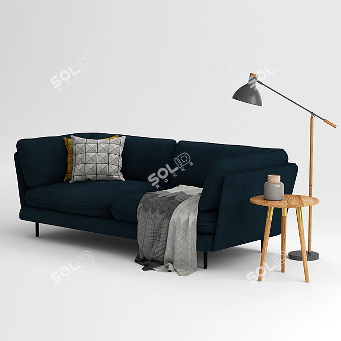 Modern Wes 3 Seater Sofa Set 3D model image 1