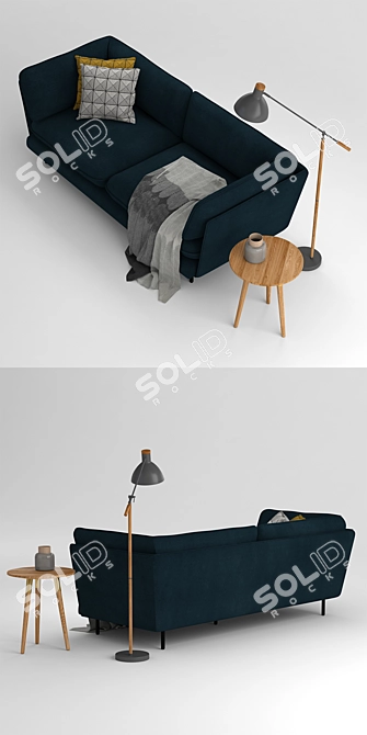 Modern Wes 3 Seater Sofa Set 3D model image 2