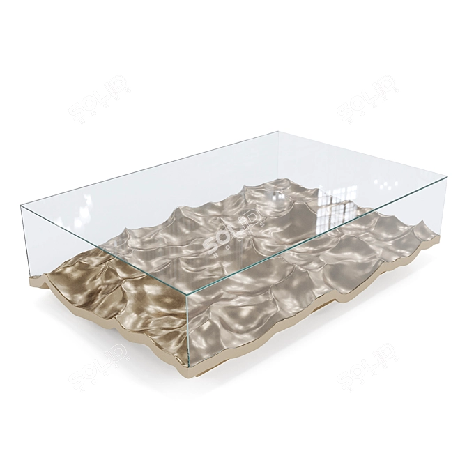 Sleek Bronze Liquid Console 3D model image 1