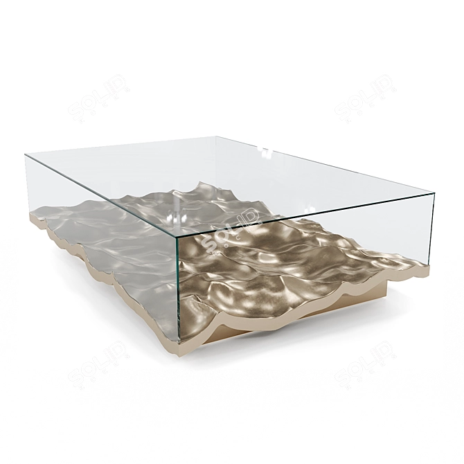 Sleek Bronze Liquid Console 3D model image 2