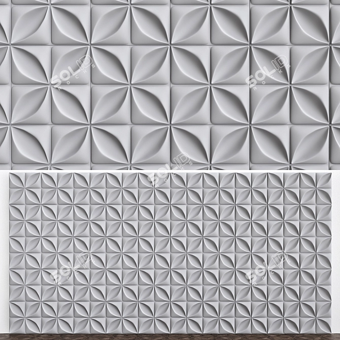 Elevate Your Space: Alivio 3D Flower Panels 3D model image 1