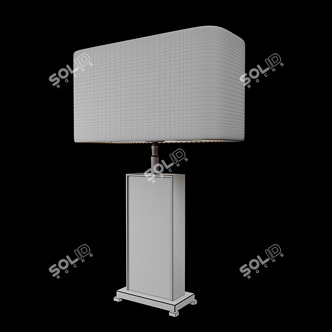 Elegant Black Marble Table Lamp 3D model image 3