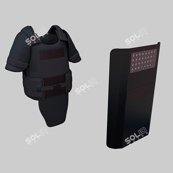 Ultimate Body Armor & Shield 3D model image 1