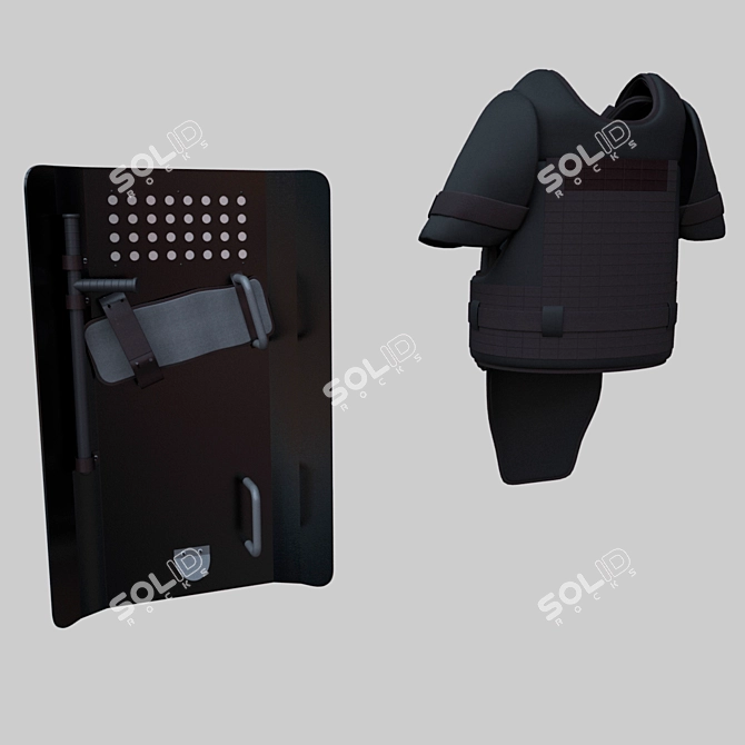Ultimate Body Armor & Shield 3D model image 2