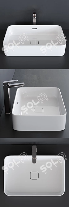 Strada II Ceramic Washbasin Collection 3D model image 2