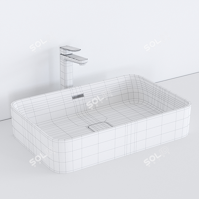 Strada II Ceramic Washbasin Collection 3D model image 3