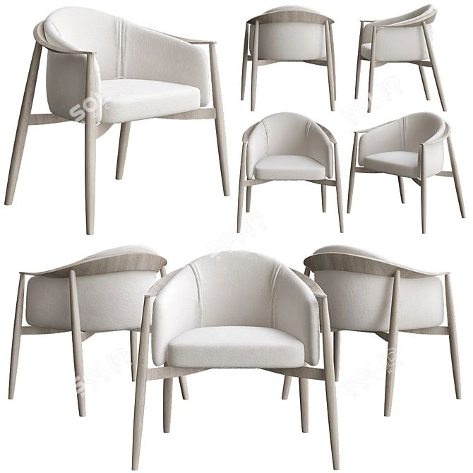 Natevo TEKTON: Stylish Wooden Armchair 3D model image 1