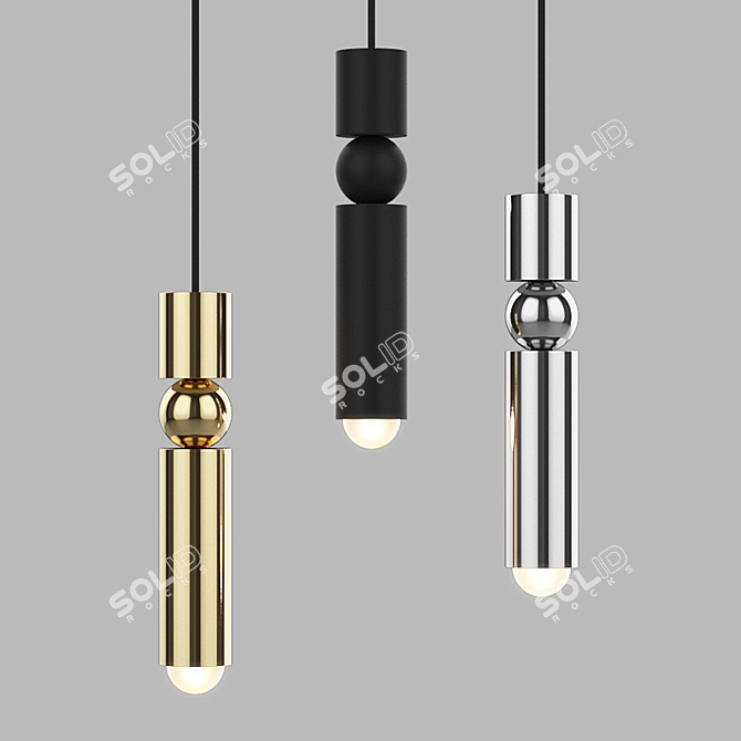 Modern Metal Pendant Light 3D model image 1