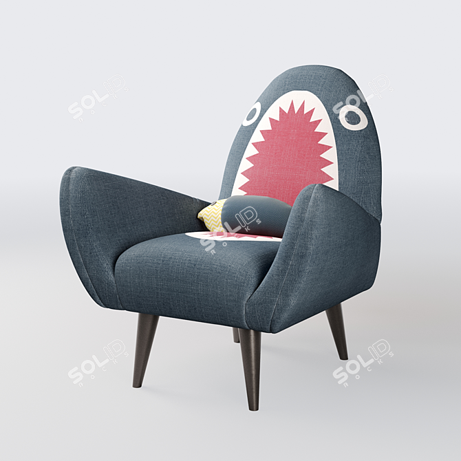 Rodnik Armchair: Shark Fin Design 3D model image 1