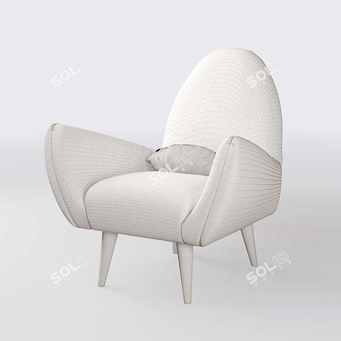 Rodnik Armchair: Shark Fin Design 3D model image 3