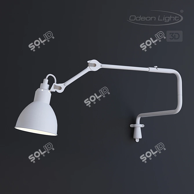 White Metal Wall Sconce with Bracket | ODEON LIGHT 3D model image 1