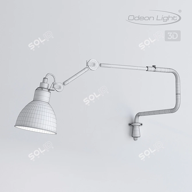 White Metal Wall Sconce with Bracket | ODEON LIGHT 3D model image 2