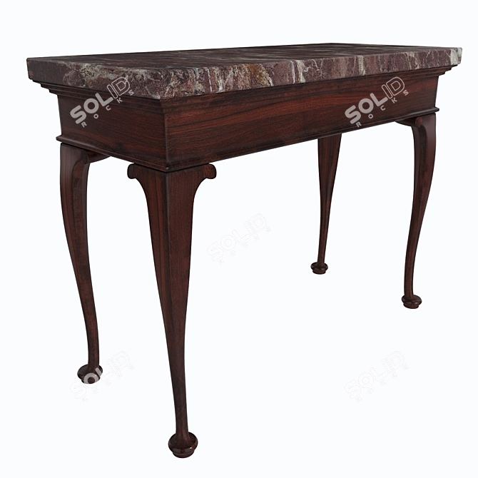 Elegant George II Marble Console 3D model image 2