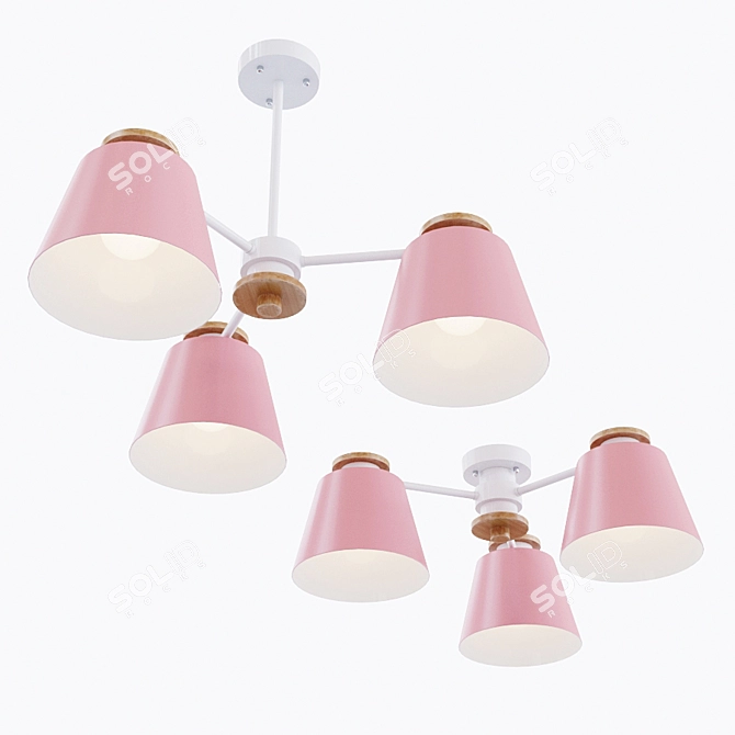 Versatile Set of 4 Multicolor Ceiling Lights 3D model image 2