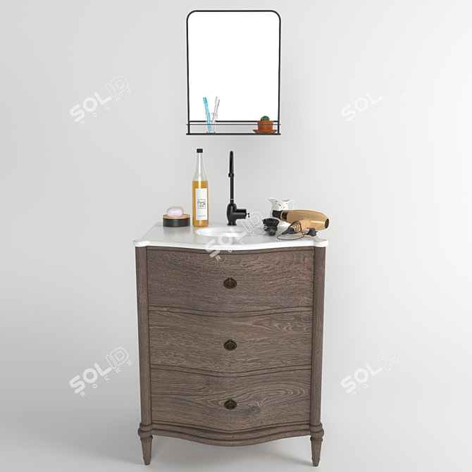 Modern Dresser-Style Vanity Sink 3D model image 1