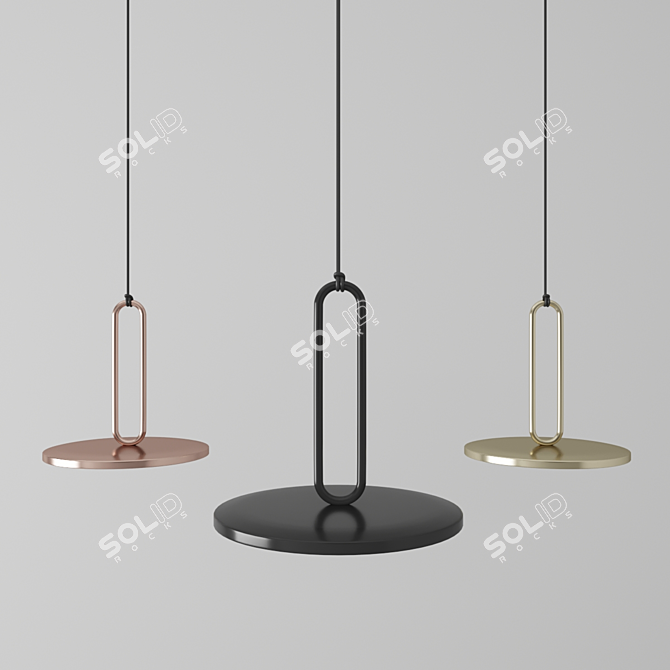 Minimalist Clip Pendant Light 3D model image 1