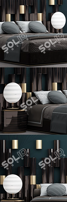 Custom-Designed Bed: Ultimate Comfort 3D model image 2