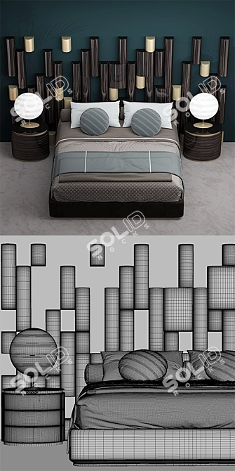 Custom-Designed Bed: Ultimate Comfort 3D model image 3