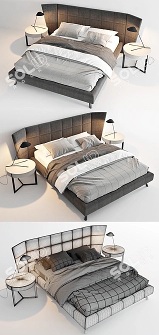 GABER Bed: Luxury Sleep Solution 3D model image 3