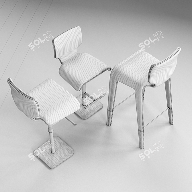 Sophisticated Chabada Stool: Modern Design 3D model image 3