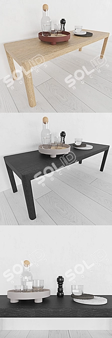 Modern Muuto Workshop Coffee Table in Oak Veneer 3D model image 2