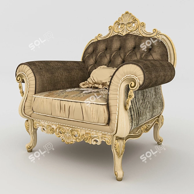 Elegant Opera Armchair by Mobil Piu 3D model image 1