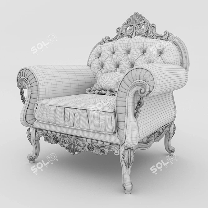 Elegant Opera Armchair by Mobil Piu 3D model image 2